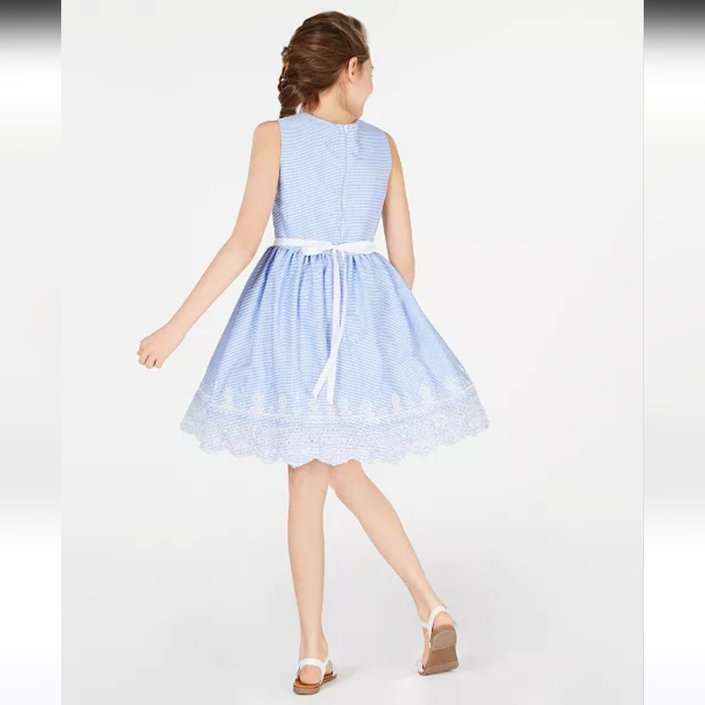 NWT rare edition embroidered gingham dress size 7 girls - Picture 2 of 8